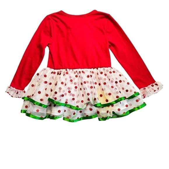 Little Lass Red & White Tulle Dress with Leggings Girls Size 5 - Picture 4 of 9